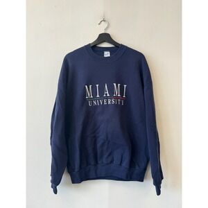 Vintage Miami University Sweatshirt Mens Large Blue NCAA Velva‎ Sheen USA 90s
